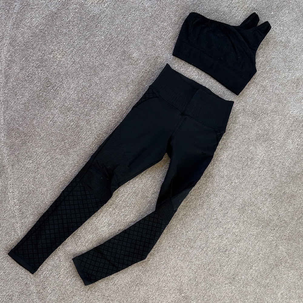 Black Workout Leggings and Top Set